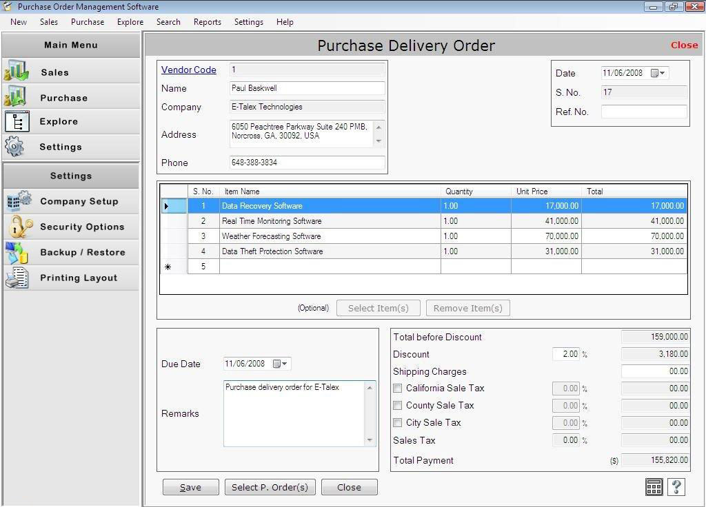 Optimizing Inventory Management with a Purchase Order System